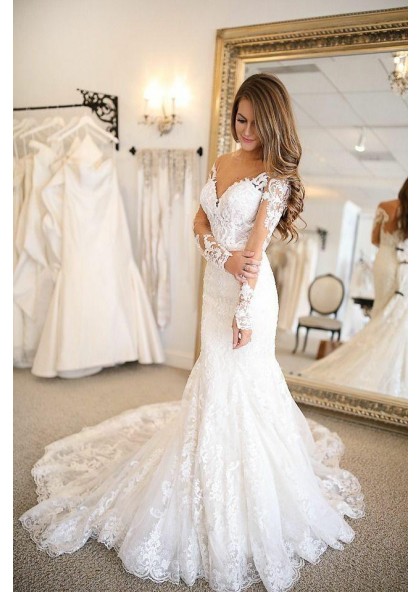 sexy wedding dress with sleeves