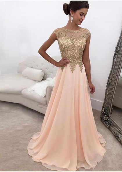 peach elegant dresses