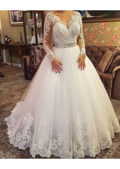 beaded ball gown wedding dress