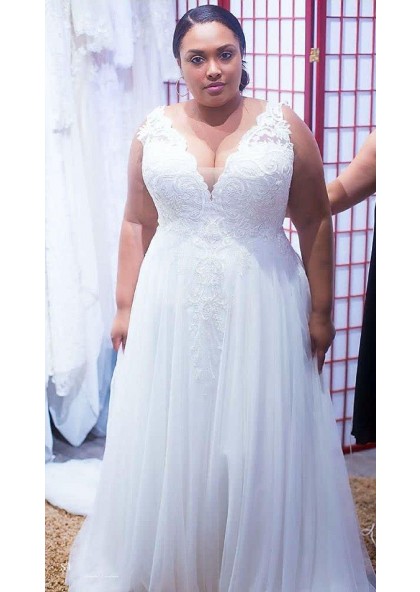 cheap white plus size wedding dresses