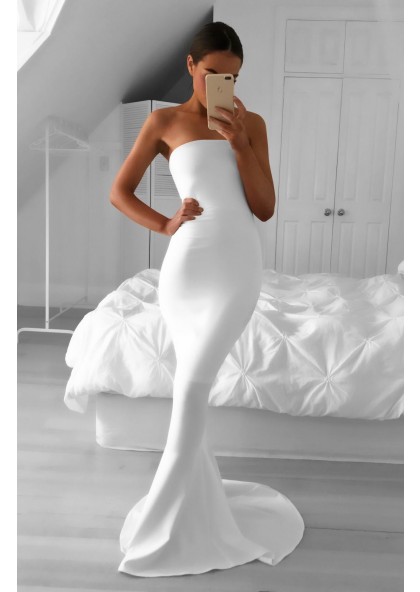 white elegant gown
