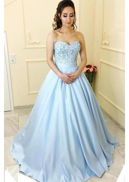 blue princess prom dress